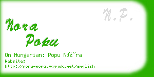 nora popu business card